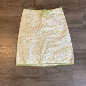 Loft size 2 straight skirt-green and white